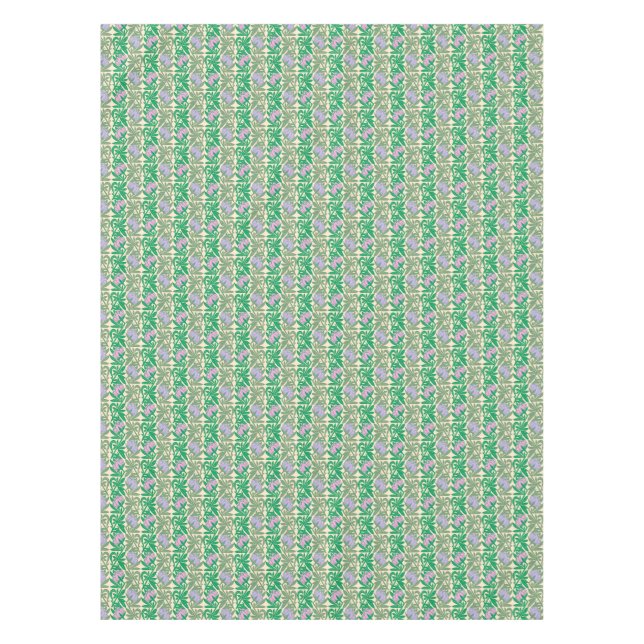 Nappe Nénuphars rose Art Nouveau damas (Devant)