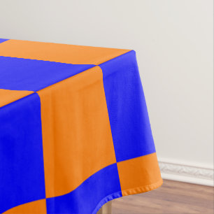 Nappe Neon Blue Orange À damiers Checkerboard Vintage