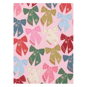 Nappe Noël Bows Coquette rose