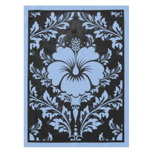 Nappe Noël élégant bleu et noir damassé