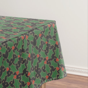 Nappe Noël Holly Green et Gold