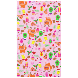 Nappe noël pizza chick oiseau avocado rose