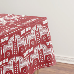 Nappe Noël Red Reindeer Forêt scandinave nordique