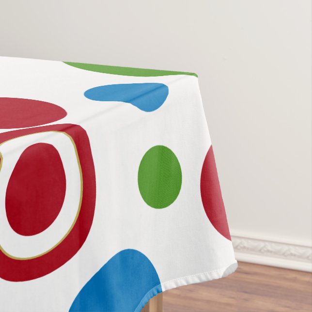 Nappe Noël Rouge Vert Bleu Or Motif géométrique (In Situ)