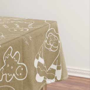 Nappe Noël vintage Gingerbread Man et père Noël