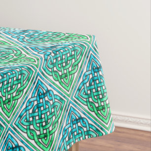 Nappe Noeud celtique - Bleu Diamant Blanc Vert