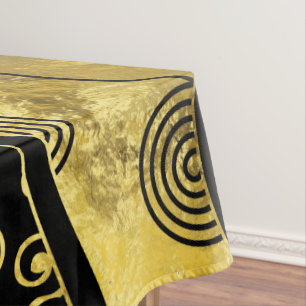Nappe Noir de luxe et motif africain d'or