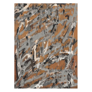 Nappe Noir, Gris et Caramel Abstrait
