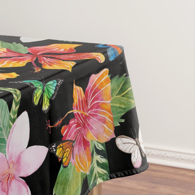 Nappe noire de fleurs tropicales (In Situ)