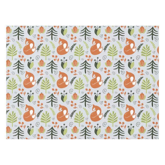 Nappe Nordic Woodland Fox hiver sapin de Noël (Devant (Horizontal))