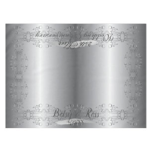 Nappe "Notre 25e anniversaire Mariage" Silvery écrit à l