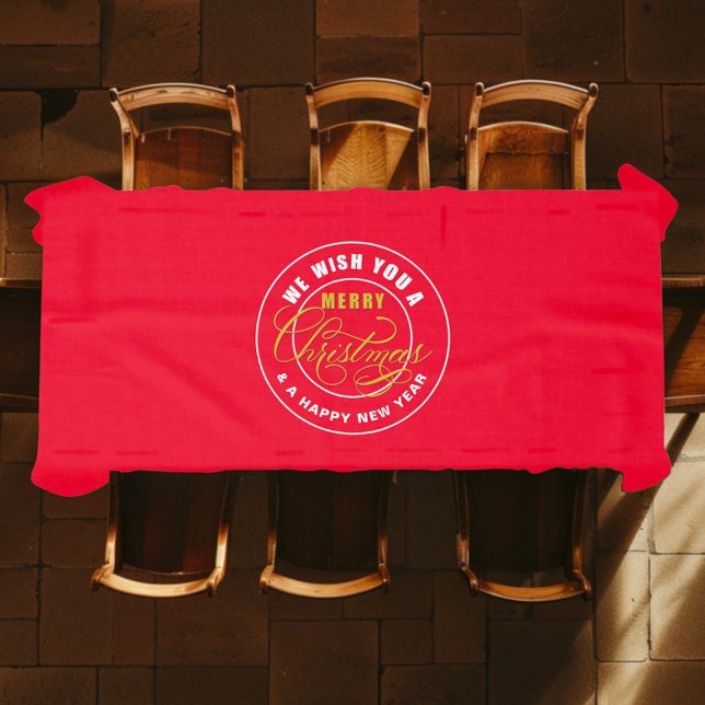 Nappe Nous vous souhaitons un joyeux Noël rouge (Créateur téléchargé)