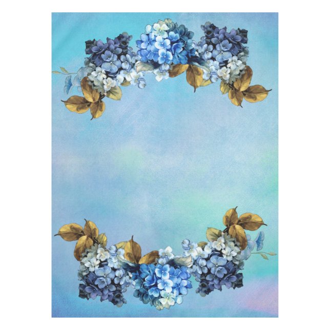 Nappe Nuances d'aquarelle bleue Hydrangeas (Devant)
