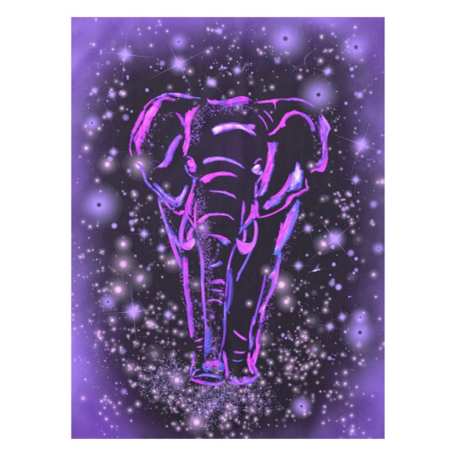 Nappe Nuit Étoilée À L'Éléphant En Rose Violet (Devant)