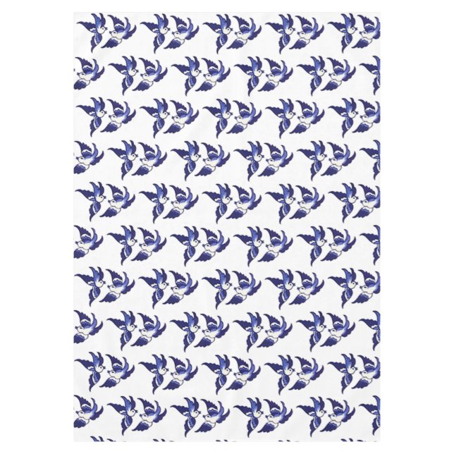 Nappe Oiseaux de design de saules bleues classiques (Devant)