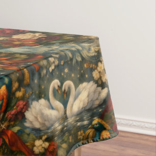 Nappe Oiseaux exotiques Fantaisie Antique Botanique