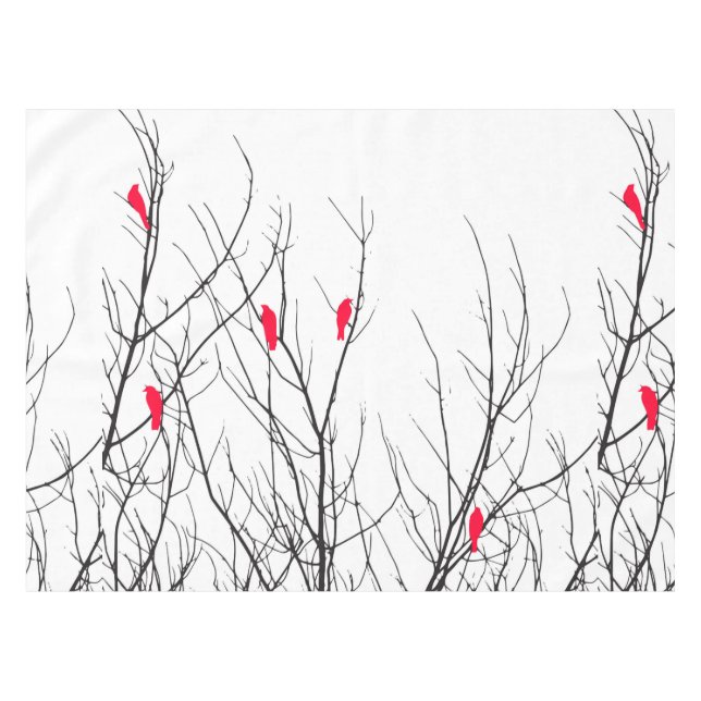 Nappe Oiseaux rouges lumineux artistiques sur des (Devant (Horizontal))