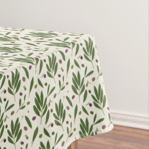 Nappe Olives minimalistes et branches - motif sans soudu