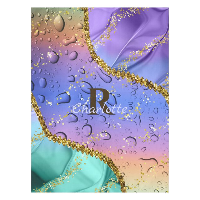 Nappe Ombre violet, bleu d'Aqua et vert émeraude (Devant)