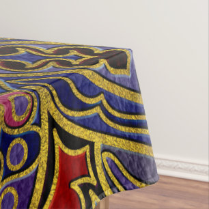 Nappe Or de mandala de relief sur le cuir de Faux