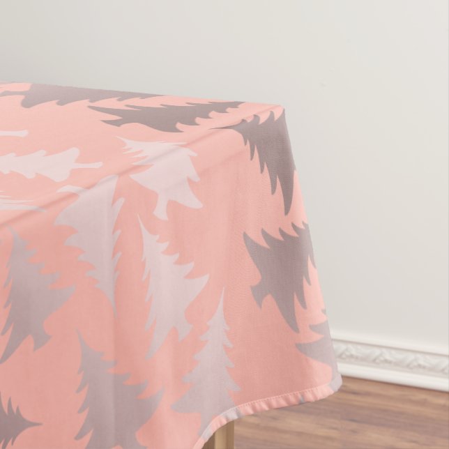 Nappe Or rose élégant et motif rose d'arbre de Noël (In Situ)