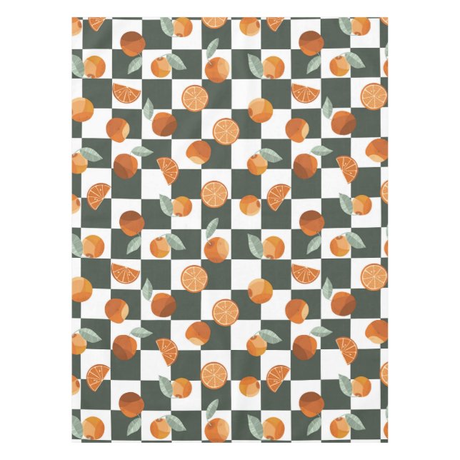 Nappe Orange Bliss Dark Turquoise Checkers (Devant)