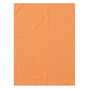 Nappe Orange et Pêche Retro 60s motif floral 