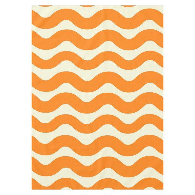Nappe Orange Super Wavy Stripe Abstrait Printemps modern (Devant)