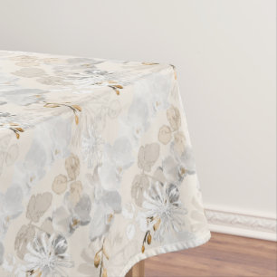 Nappe Orchidées blanches sur une crème légère