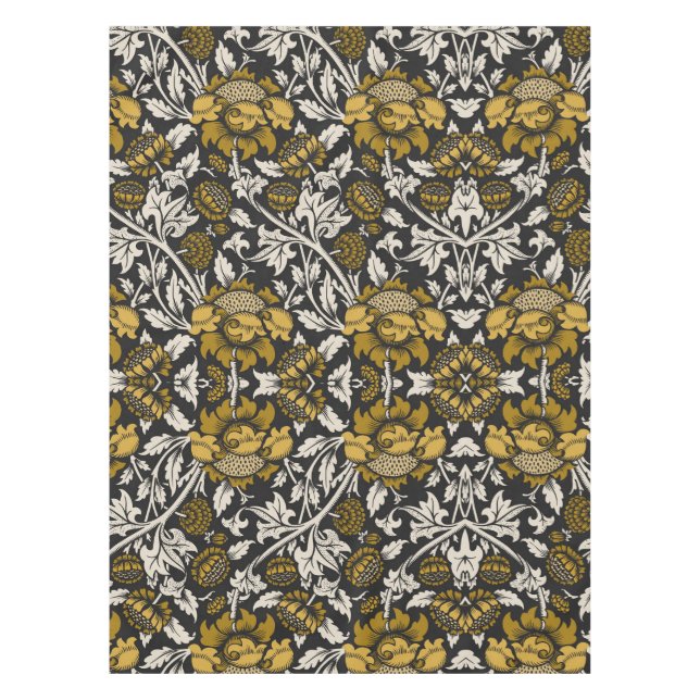 Nappe Ornate floral pattern with large gold flowers  (Devant)