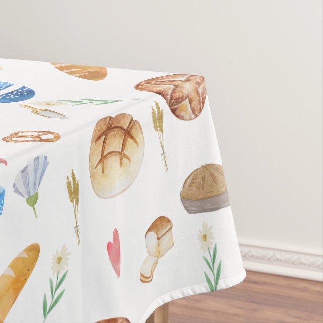 Nappe Pain | Pies | Motif d'aquarelle de boulangerie (In Situ)