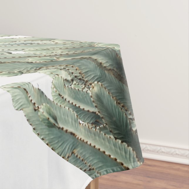 Nappe Pale Green Cactus Motif Plante (In Situ)