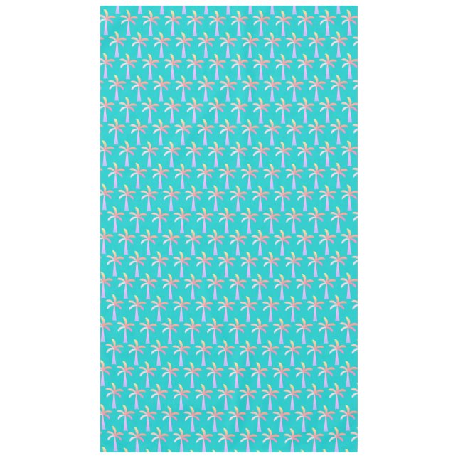 Nappe Palm Springs Caraïbes Bleu Tropical Palm Tree (Devant)