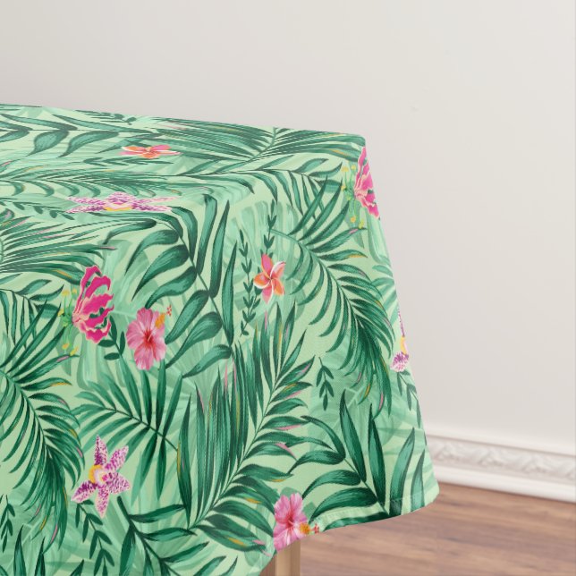 Nappe Palme tropicale & Monstera Feuilles & Fleurs exoti (In Situ)