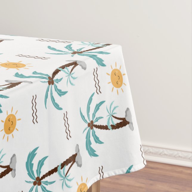 Nappe Palmier Tropical Soleil Turquoise (In Situ)