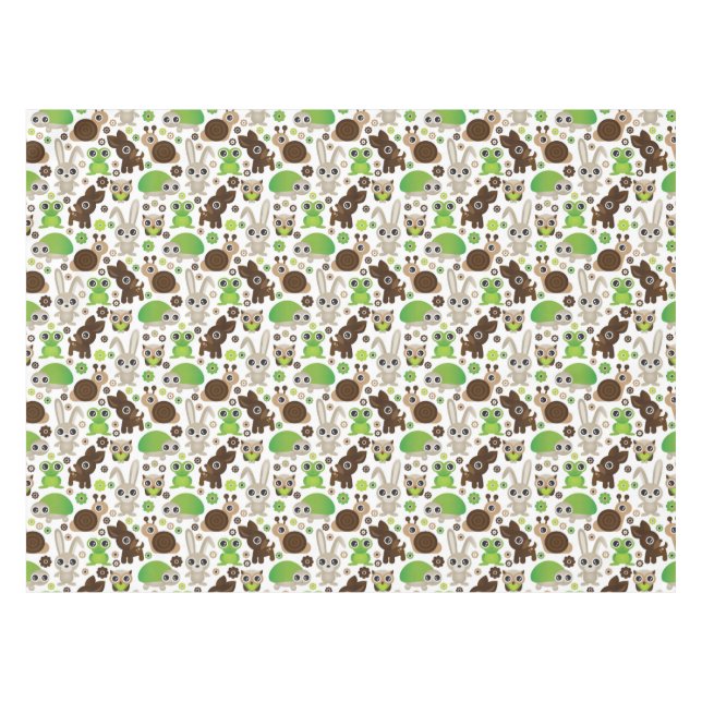 Nappe papier peint d'animal de lapin de tortue de cerfs (Devant (Horizontal))