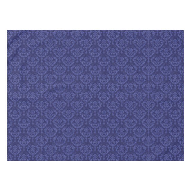 Nappe Papier peint floral bleu de luxe de damassé (Devant (Horizontal))