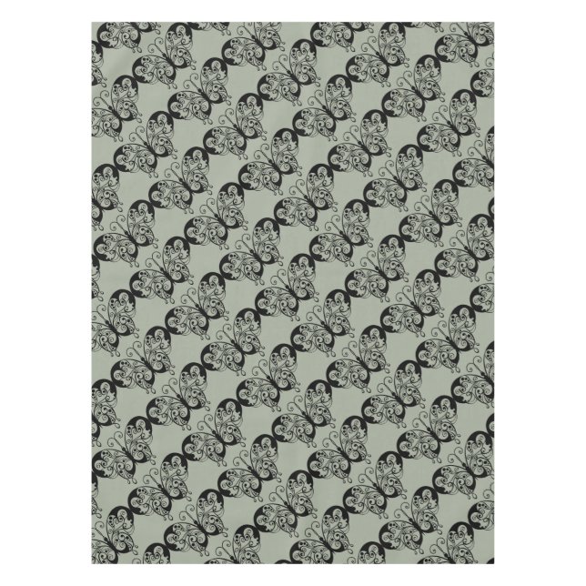 Nappe Papillon noir et gris (Devant)