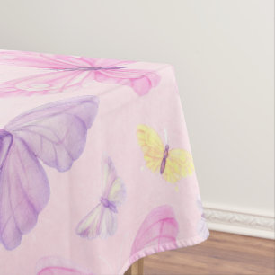 Nappe Papillon rose et mauve