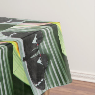 Nappe Papillon tropical noir et blanc