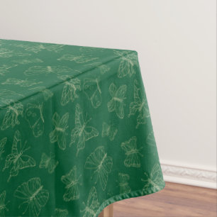 Nappe Papillon vert foncé imprimé, inspiré par la nature