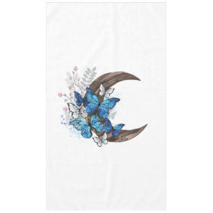Nappe Papillons bleus sur croissant en bois