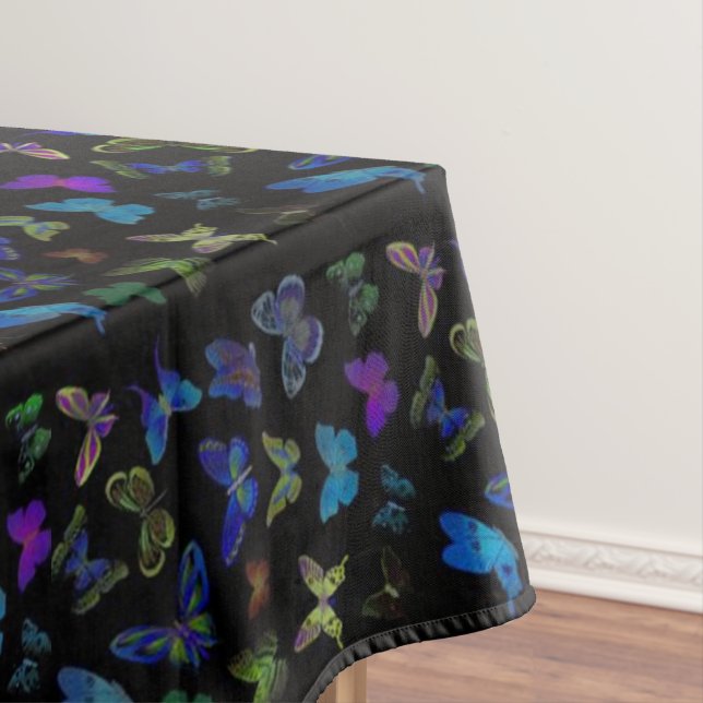 Nappe Papillons bleus sur le noir (In Situ)