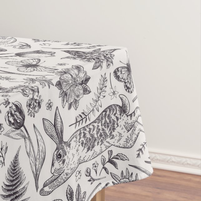 Nappe Papillons de lapin du jardin vintage Pâques (In Situ)
