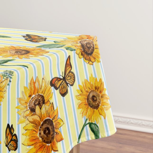 Nappe Papillons Et Fleurs De Soleil À Rayures De Pays (In Situ)