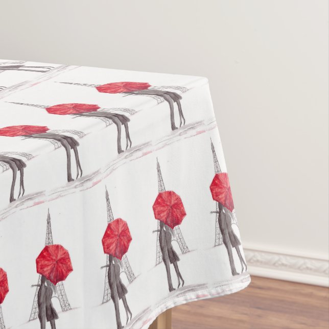 Nappe Paris aime couple parapluie rouge Mariage Annivers (In Situ)