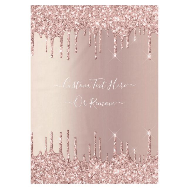 Nappe Parties scintillant rose Gold Blush Éclats Texte p (Devant)