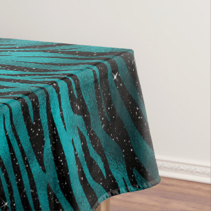 Nappe Parties scintillant turquoise et noire Ombre Glam