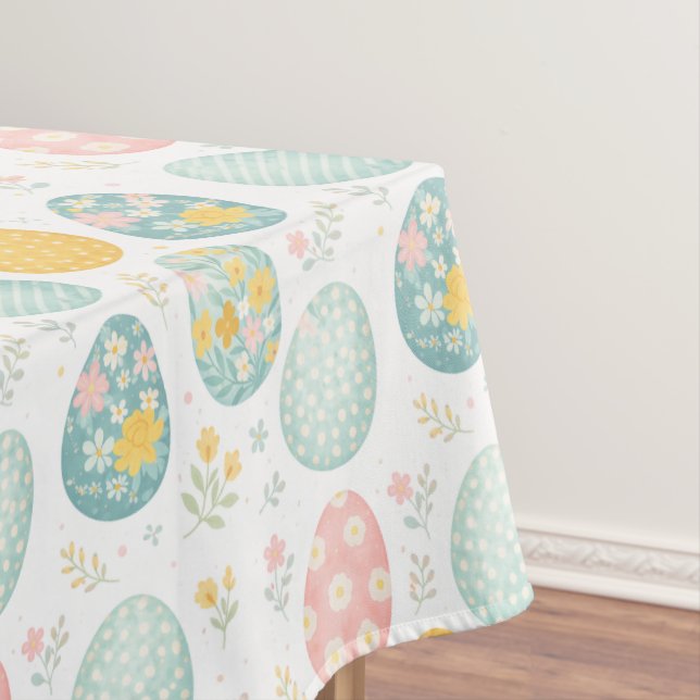 Nappe Pastel Easter Eggs Floral Pattern - Cute Spring  (In Situ)
