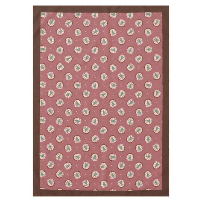 Nappe Pastel Holiday Tablecloth Groovy 70s Gift Idea (Devant)
